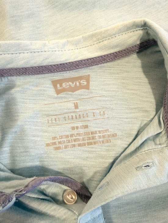 Levi's Light Blue Red Tab Pocket Slub Polo Neo-Prep Coastal Preppy Minimalist - Picture 5 of 10